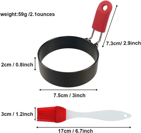 3 inch Mcmuffins, 4 Pack, (4 pack, 3inch) Stainless Steel Egg Rings for Egg Egg Molds for Frying Eggs, Mini Pancakes