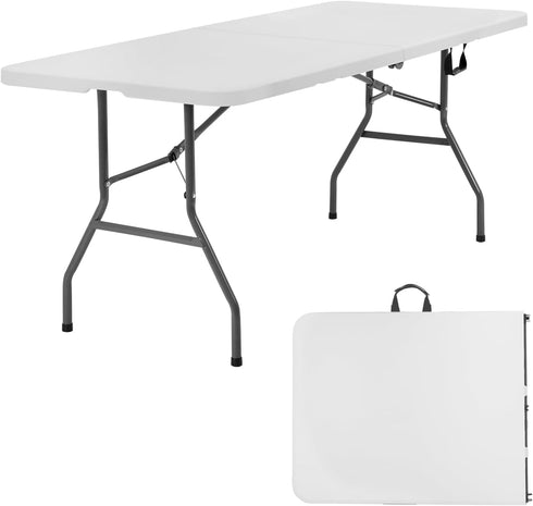 PayLessHere | 6FT Folding Table | Portable Plastic Table with Carry Handle |