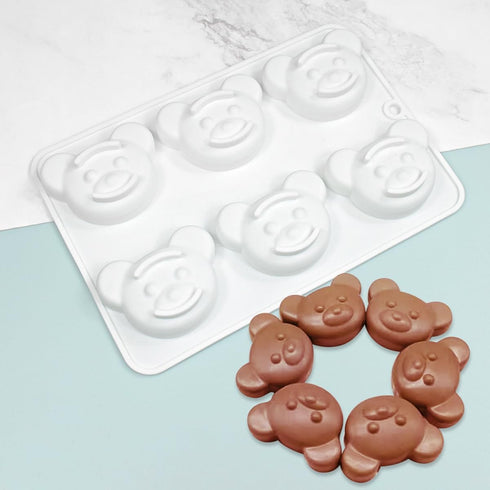 6 Cavity Bear Silicone Chocolate Mold for DIY Cake, Ice Cubes, Pastry, Biscuit, Manual Baking Accessories