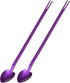 uxcell 2Pcs Bar Spoon Cocktail Mixing Spoon, Stainless Steel Reusable Stirring Spoon for Halloween Drinks, Purple