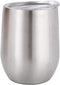 Stainless Steel Double Wall Insulated Wine Glasses with Lid for Coffee, Drinks, Champagne, Cocktails