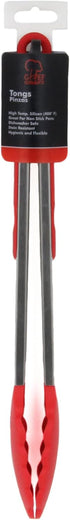 Chef Craft Premium Silicone Tongs, 12 Inch, Red Color