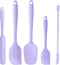 5 Piece Purple Silicone Spatula Set, Heat Resistant Kitchen Utensils Set, Dishwasher Safe for Nonstick Cookware