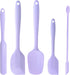 5 Piece Purple Silicone Spatula Set, Heat Resistant Kitchen Utensils Set, Dishwasher Safe for Nonstick Cookware