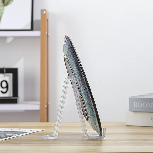 Plastic Easel Stand Plate Holder for Display - 6 Inch Clear Stand for Pictures | Photo | Decorative Plate | Tabletop Art