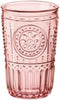Bormioli Rocco Romantic Set Of 4 Tumbler Glasses, 11.5 Oz. Colored Crystal Glass, Cotton Candy Pink