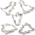 Ann Clark Dinosaur Cookie Cutters, 5-Pc Set, Made in USA, Triceratops, Stegosaurus, T-Rex, Brontosaurus, Dino Footprint