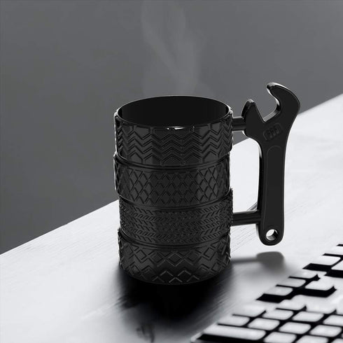 Tire Coffee Tea Mug Gift for Car Lovers, Mechanics, Car Enthusiasts, Christmas Gifts for Man Birthday Gift