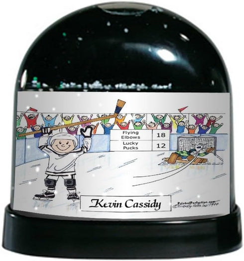 PrintedPerfection.com Personalized Male Hockey Player Snow Globe Gift