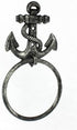 Hampton Nautical Cast Iron Anchor Towel Holder, 8.5", Antique Silver