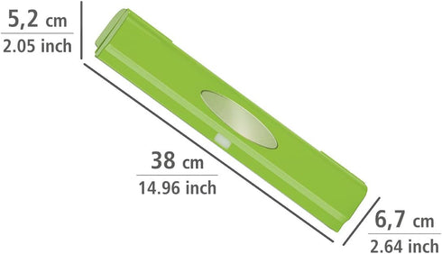 WENKO Plastic Wrap Dispenser with Cutter, Refillable Aluminum Foil Wrap Holder for Kitchen Organization