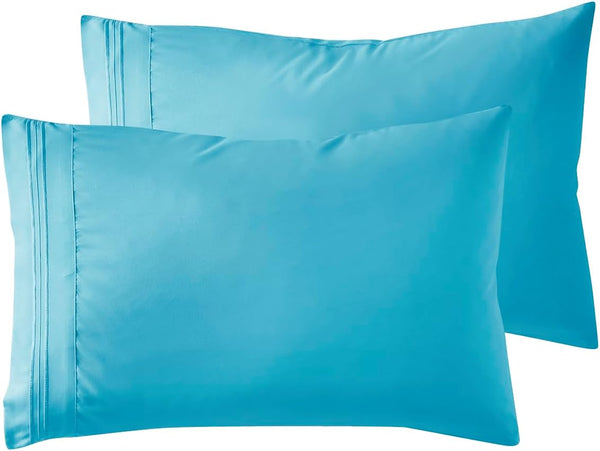 Nestl Beach Blue King Pillowcase Set - 2 Pieces, 20x40 Inches, Soft Microfiber for Comfort