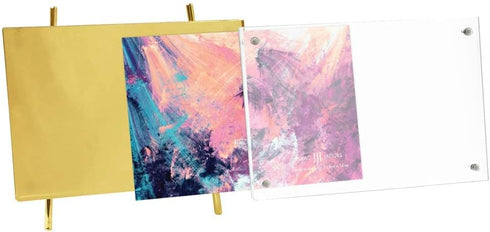 Isaac Jacobs 4x6 Gold Magnetic Acrylic Metal Easel Frame (Horizontal)
