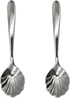 2Pcs Shell Shape Stir Spoons - 18/10 Stainless Steel Sugar Spoon - Vintage 4.96inch Teaspoons for Coffee, Dessert