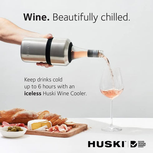6 Huski Wine Chiller | Award Winning Iceless Design | Keeps Wine Cold up to Hours | Wine Accessory | Next Generation