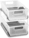 madesmart Premium Antimicrobial 2-Tier Organizer, Multi-Purpose Slide-Out Storage with Handles, Pack of 1, Frost