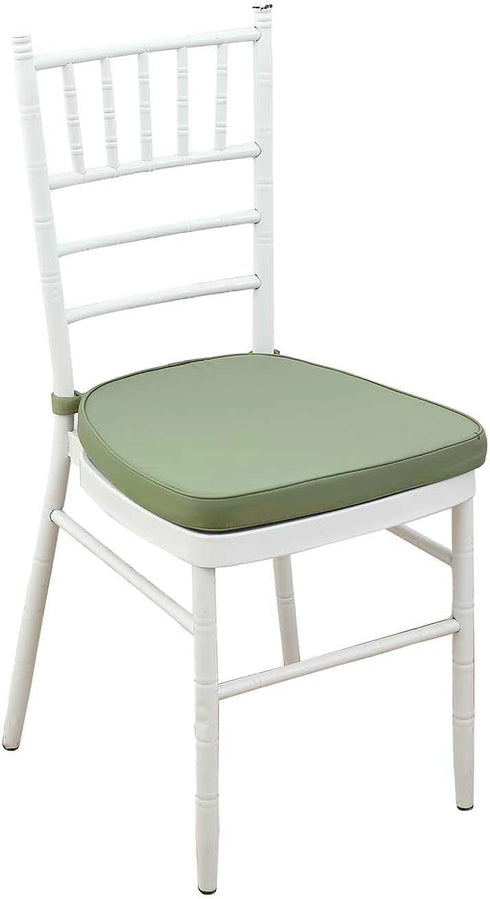 2" Efavormart Dusty Sage Green Chiavari Chair Pad, Memory Foam Seat Cushion with Ties and Removable Cover Thick