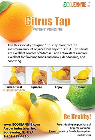 6 Pack Citrus Tap, Portable & Recyclable Lemon Juicer Faucet, Lime Squeezer, Juice Extractor- BPA Free Hormone Free