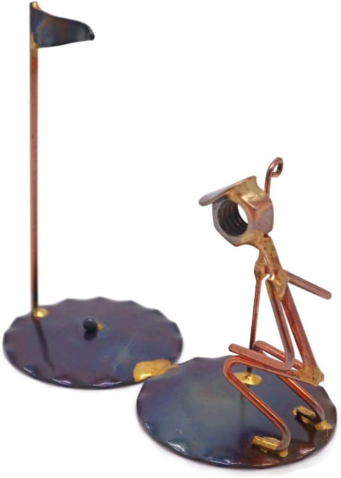Golf Short Putt Man Collectible Handmade Metal Art Figurine, Desk Accessories, Trophy, Office D cor, Boss Gift