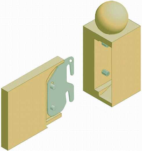 CAFORO #10 Set 4 Hook Plates for Wooden Beds Frame Bracket Headboard Footboard with Pin Replacement Wooden Bed Parts