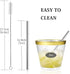 Teivio 12 Pack + Cleaning Brush, 5-inch Extra Short Reusable Stainless Steel Drink Straws for Cocktails