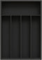 Bamboo Kitchen Drawer Organizer, Silverware Tray with Wood Holder for Flatware Cutlery, 5 Slot, Black