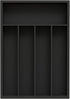 Bamboo Kitchen Drawer Organizer, Silverware Tray with Wood Holder for Flatware Cutlery, 5 Slot, Black