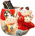 EatingBiting Fortune Japanese Lucky Beckoning Cats Maneki Neko Flower Pot Vase Pen Holder, Ceramic Pencil Holder