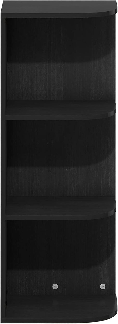 Furinno Pasir 3-Tier Corner Open Shelf Bookcase in French Oak