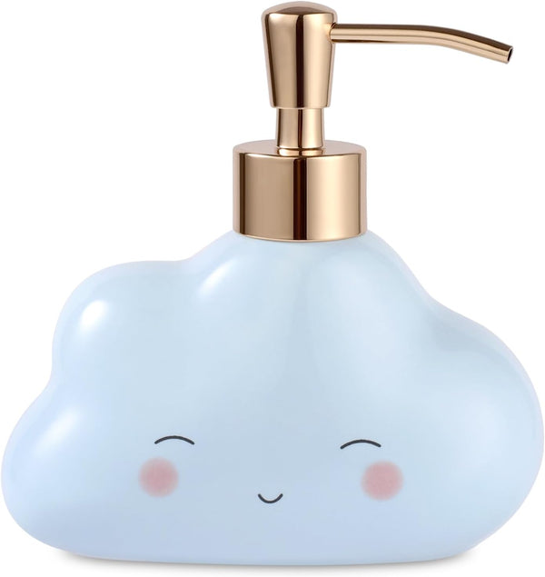 Cute Cloud Shape Soap/Hand Sanitizer Metal Pump Dispenser, Refillable for Bathroom Accessories,