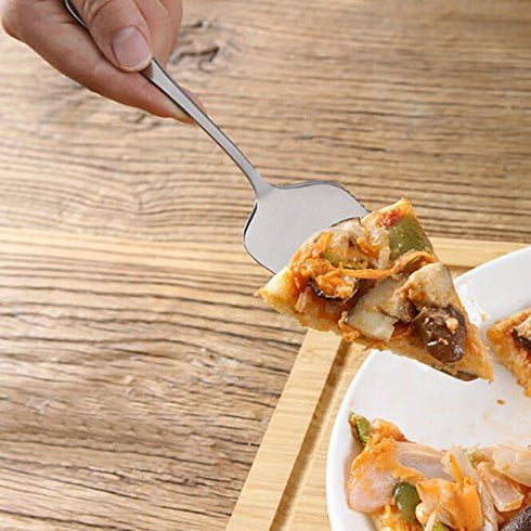 Stainless Steel Serrated Edge Cake Server Blade Cutter, Kitchen Baking Pastry Spatula for Pie and Pizza (Gold)