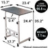 23.6" 66lbs 66 lbs Japard Small Desk on Wheels, Mobile TV Tray Table Rolling Desk for Bed Sofa, Adjustable Height Wide