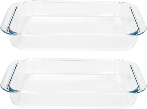 Set of 2, 1.5-Quart Tempered Glass Oblong Baking Dishes