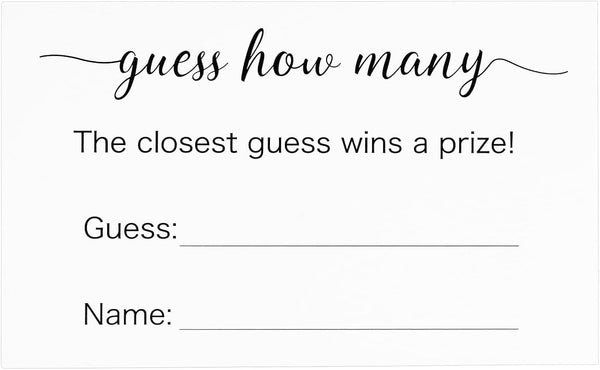 Anwyll Guess How Many Game Cards 50Pcs Guess How Many Baby Shower