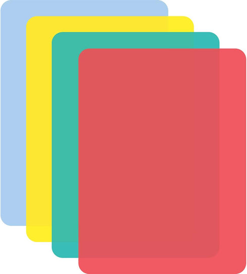 Cut N' Funnel Multi-Color Flexible Plastic Cutting Board Mats, 4 Pack, BPA Free, 11.5” x 15”