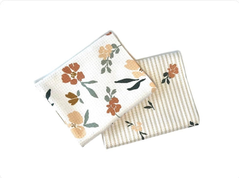 Trig 2 Pack. Kitchen Towel. Tea Towel. Dish Cloth. Double Sided Design. Quick Dry Waffle Weave Microfiber. Highly