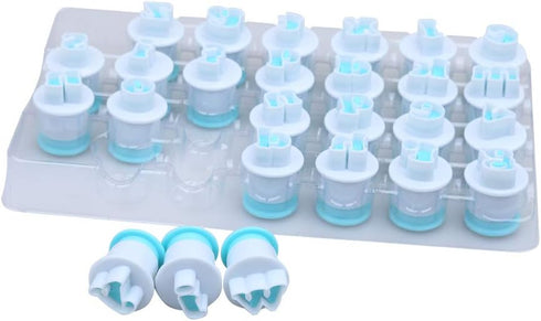 26PCS Cookie Stamp Set, Alphabet Letter and Number Fondant Cutters for DIY Cookie Biscuit Molds