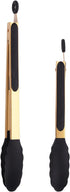 Set of 2 Stainless Steel Classic Kitchen Tongs 9" and 12" with BPA Free Silicone Tips, Dishwasher Safe