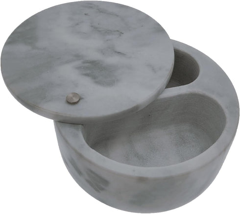 Kerixi Marble Salt Cellar and Storage Box with Two Compartments Salt Box