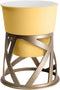 The HC Companies 5 Inch Indoor Plant Pot with Stand Small Honey