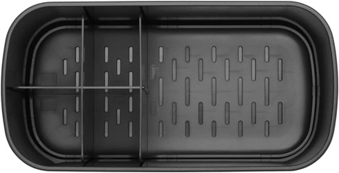 Brabantia Renew Bathroom Caddy (Dark Grey) - Compartments for Toothbrushes, Toothpaste, Soap etc - Nonslip Base