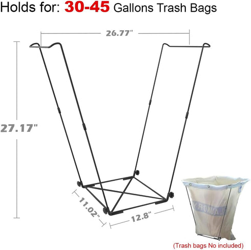 Artigarden 30-45 Garden Trash Bag Holder - Outdoor Leaf Bag Support Stand Multi-Use Metal Garbage Bag Holder Frame