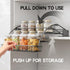 3-Tier Shelf(27.5cm/10.8in) Pull Down Spice Rack Organizer for Inside Cabinet Pantry Expandable Display Riser Shelf