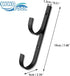 WWD POOL Aluminum Pole Hanger Set, Black - 2-Pack (4 Hooks) for Telescoping Poles, Rakes, Skimmers, and Nets
