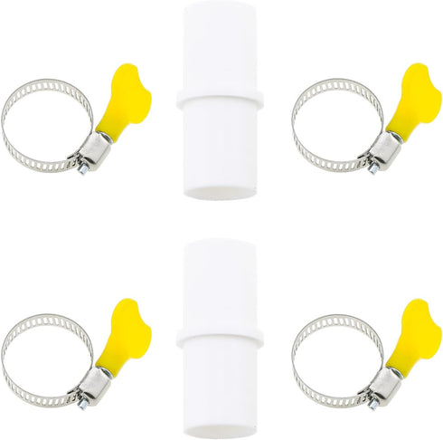 2 Sets Drain Connector Hose Washer Extension Adapter, Stainless Steel Clamp for Washing Machine and Dishwasher