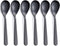 Matte Black Demitasse Espresso Coffee Spoons, Stainless Steel Mini Teaspoons, Set of 6