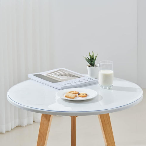 20 Inch 1.5mm Clear Round Table Cover Protector, Thick Plastic Desk Protector Mat, Round Waterproof PVC Desk Cover