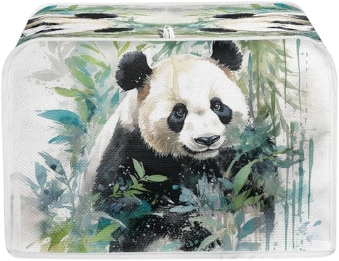 Toaster Cover for 4 Slice, Watercolor Panda Bamboo Dustproof Bakeware Protector, Small Kitchen Appliance Covers