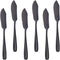 Stainless Steel Cheese Dessert Knives, Set of 6, Breakfast Butter Knife & Sandwich Spreader (Black)
