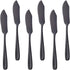 Stainless Steel Cheese Dessert Knives, Set of 6, Breakfast Butter Knife & Sandwich Spreader (Black)